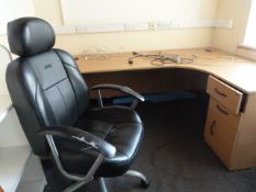 *L-Shape Desk in Beech Finish and a Jeep Office Chair