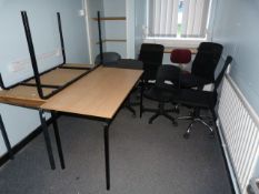 *Contents of Office Which Includes; Three School Tables and Eight Assorted Office Chairs