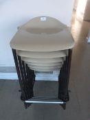 *Six Stackable Beige Topped Tubular Framed Stools