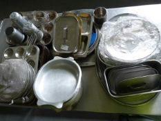 *Assorted Stainless Steel Cookware, Roasting Tins, Flour Dredges, etc.
