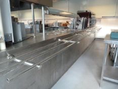 *Large Cafeteria Style Serve Over Counter Comprising of Ambient Storage, Eleven Pot Bain Marie and