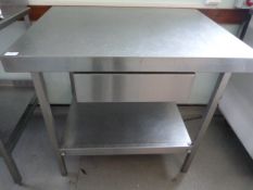 *Stainless Steel Preparation Table with Undershelf and Drawer
