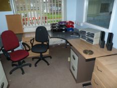 *Contents of The Administration Office Which Includes Shaped Desks, Operators Chairs, Two Lateral