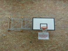 *Pair of Basketball Hoops with Backboards Including Hand Crank Winch (Buyer to Dismantle)