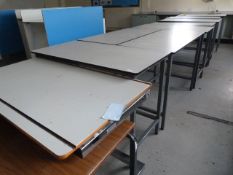 *Eight Laboratory Benches with Chemical Resistant Tops and One Veri-Tech Adjustable Height Bench