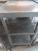 *Stainless Steel Preparation Table with Two Undershelves
