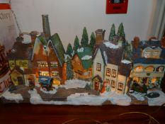 Festive Illuminated Street Scene Display