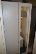 *Grey Double Wardrobe with Mirrored Door