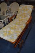 Wood Framed Day Bed Sun Lounger