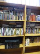 Six Shelves Containing DVD and CD Collection, Various Box Sets, History CDs, etc.