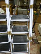 Pair of Four Tread Tubular Steel Folding Steps