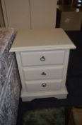 Pair of White Three Drawer Side Cabinets