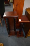 Mahogany Plant Pedestal and a CD Rack