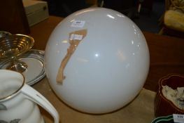 Large White Globe Ceiling Light
