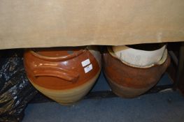 Two Large Stoneware Pots