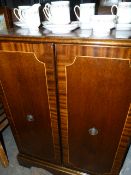 Reproduction Mahogany Drinks Cabinet with String Inlaid Detail