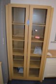 *Light Oak Four Height Glazed Display Unit