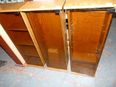 Three Oak CD Towers with Smoke Glass Doors and One Other