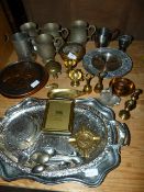 Assorted Silver Plate, Pewter, Copper and Brassware