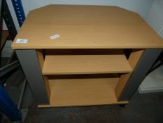 Beech and Silver TV Stand