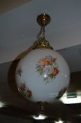 Globe Ceiling Light with Floral Decoration