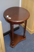 Darkwood Plant Pedestal Side Table