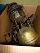 Box Containing Early Tilley and Blow Lamps