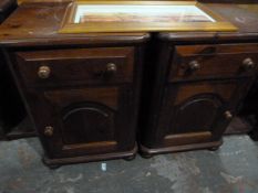 Pair of Stained Pine Bedside Cabinets