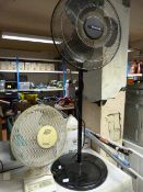 One Pedestal and One Desk Fan
