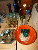 Collection of Decorative Drinking Glasses, Vases, etc.