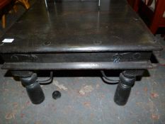 Teak and Wrought Iron Occasional Table