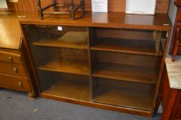 Teak Bookcase with Sliding Glass Doors
