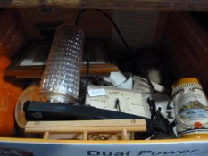 Box Containing Assorted Vintage and Other Ware Including Metamec Clock, Early Cameras, Stiens,