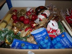 Box of Assorted Christmas Decorations