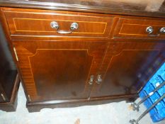 Fine Quality Reproduction Mahogany Cabinet with String Inlaid Detail