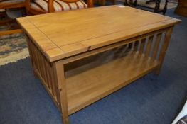 Pine Coffee Table with Undershelf