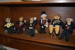 Six Ornamental Musicians Figures