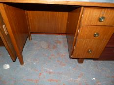 1970's Single Pedestal Desk with Inlet Top