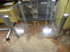 Two Teir Glass and Chrome TV Stand