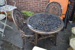 Plastic Circular Garden a Table and Two Chairs