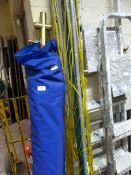 Rotary Clothes Airer and Blue Garden Parasol