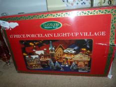 Seventeen Piece Portable Light up Village