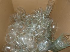 Box of Assorted Wine and Other Glasses