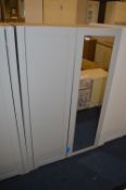 *Grey Double Wardrobe with Mirrored Door