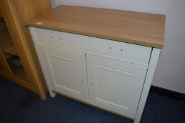 *White Sideboard with Light Oak Top