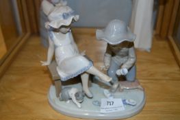 Lladro Figurine of Girl and Boy