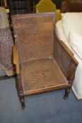 Cane Seated Mahogany Framed Arm Chair