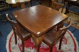 Draw Leaf Dining Table on Cabriole Legs with Four Dining Chairs