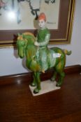 Large Pottery Majolica Figurine 