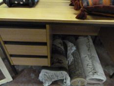 Single Pedestal Desk in Light Oak Finish